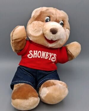Shoney Bear 11" Plush - Shoney's Restaurant Mascot Teddy Bear With Clothes 1999